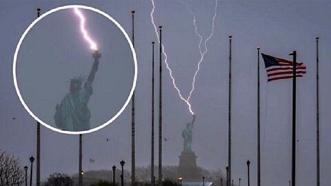 Statue Of Liberty Struck By Lightning April 3, 2024 Around 6 PM EDT