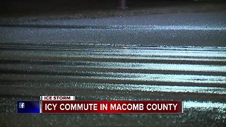 Icy commute in Macomb County