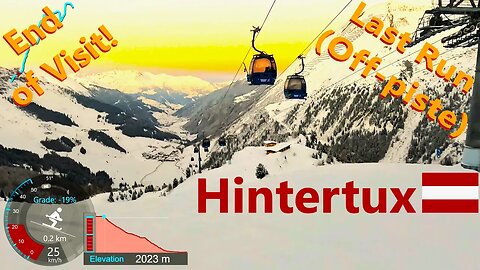 [4K] Skiing Hintertux Glacier, End of Visit, Last Run Going Off-Piste, Austria, GoPro HERO11