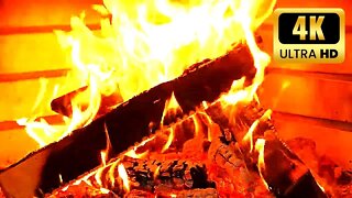 Fireplace 4K 🔥 Burning Fireplace Sounds & Burning Logs 🔥 Relaxing Fireplace in Winter