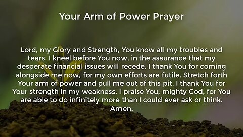 Your Arm of Power Prayer (Miracle Prayer for Financial Help from God)