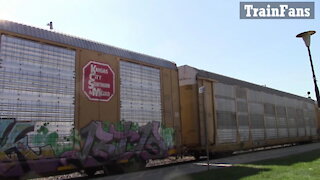 Eastbound Train 274 Autoracks Train With CN 3029 & CN 2278 Locomotives In Ontario