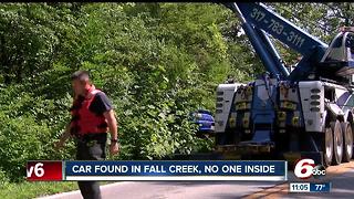 Blue Camaro found in Fall Creek Sunday morning