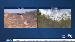 Two brush fires spark near homes