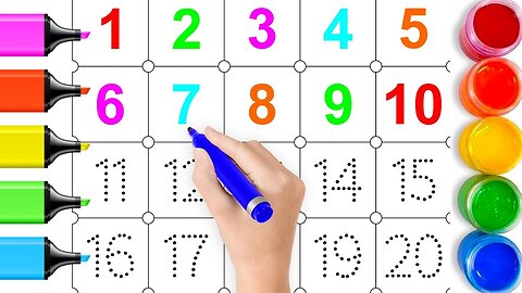 one two three 123 numbers 1to20 write trace and learn numbers with colors kids song nursery rhymes
