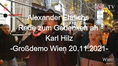 Gedenkrede von Alexander Ehrlich für Karl Hilz am 20.11.2021 in Wien