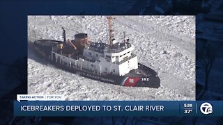 Ice in St. Clair River causing major flooding issues; Coast Guard works to break it up