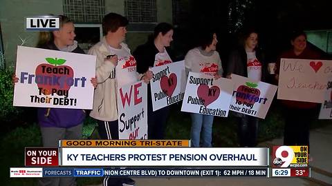 NKY teachers head to Frankfort to confront lawmakers over pension overhaul