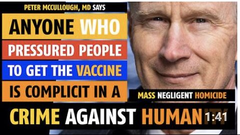 Anyone who pressured or coerced others to get the vaccine is complicit in a crime against humanity