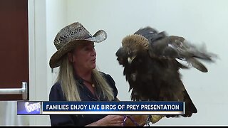 Families enjoy live birds of prey presentation