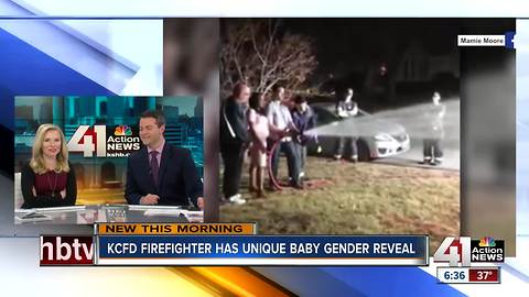 Local couple's gender reveal video features KCFD firetruck