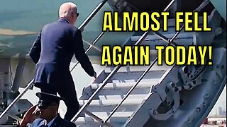 Clumsy Joe just STUMBLED on the Short Stairs of Air Force One Today!