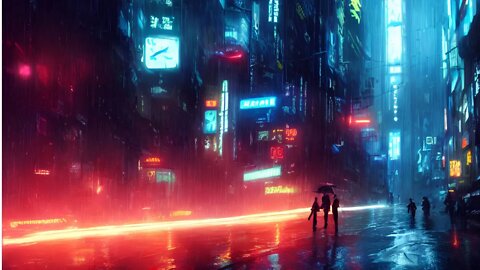 the MOST relaxing cyberpunk storm | soundscape