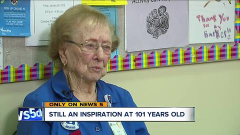 101-year-old volunteer at Akron Children's Hospital has no plans to slow down