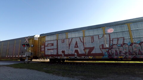 Manifest Train Westbound CN 8805, CN 2687 & CN 2246 Locomotives In Ontario