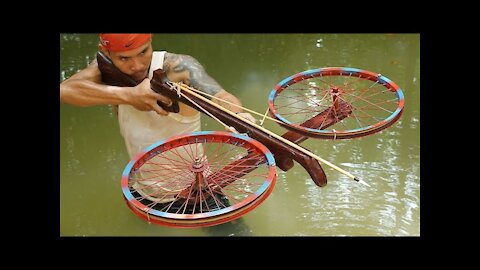 How To Make Double Wheels Wooden Crossbowfishing