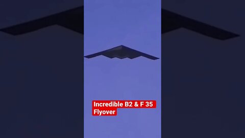 Wow! Amazing B2 & F35 Flyover #shorts #usa #stealth #f35 #airforce #fighterjet #bomber #usmilitary