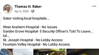 Reflection Of April 6, 2020 Visting 5 SoCal Hospitals