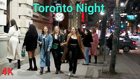 【4K】Downtown Toronto Night Walk | Toronto Nightlife Clubs