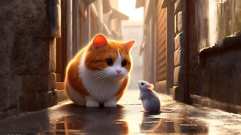 The sad story of the orange cat attracting wealth and the mouse 😪😪 #cat #cute #socutekitty #aicats