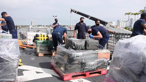 Coast Guard Cutter Harriet Lane offloads more than $160.7 million in cocaine, marijuana