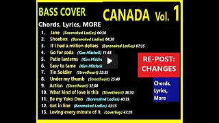 Bass cover CANADA Vol. 1 (Re-post: changes) _ (FRAN.) Chords, Lyrics, MORE