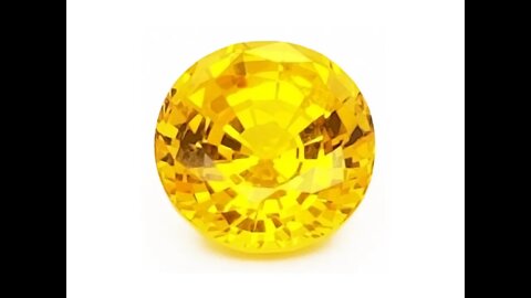 Chatham Round Yellow Sapphire: Lab-grown round yellow sapphires, medium tone
