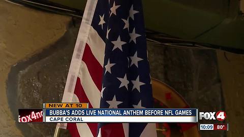 Cape Coral restaurant brings in National Anthem singer for NFL kickoff