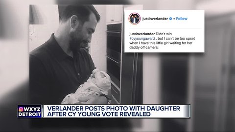 Justin Verlander posts photo with infant daughter after Cy Young results