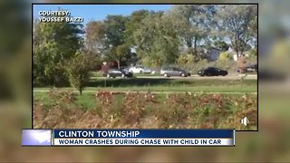 Video shows moment vehicle crashes, ending police chase in Clinton Township