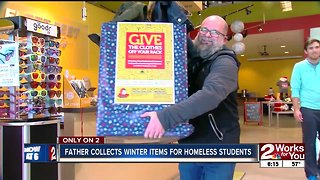 Father collects winter clothes for homeless students