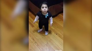 Funny Tot Girl Stares At The Camera