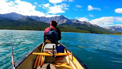 Canoeing and Fishing In Spray Lakes