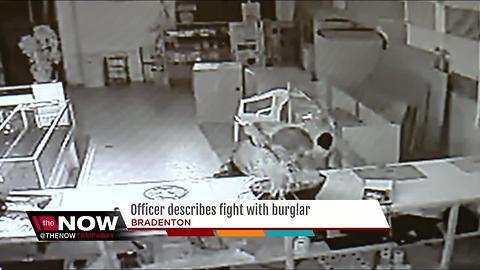 Officer pistol-whips burglar out cold after attack