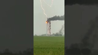 Windmill struck by lightning 3 times 🔥