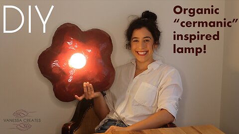 DIY organic flower "ceramic" inspired lamp from plaster!