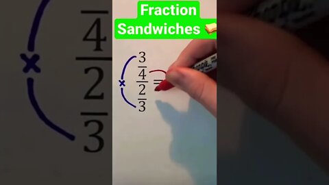 Fraction sandwiches. Best way to simplify compound fractions #shorts #mathshorts #mathtrick