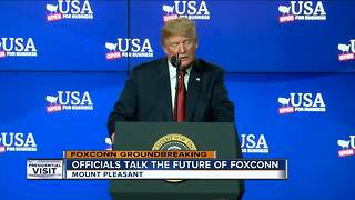 Trump touts economics policies at Foxconn ground-breaking