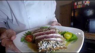 Seared Ahi Tuna with Salad and fresh Dressing