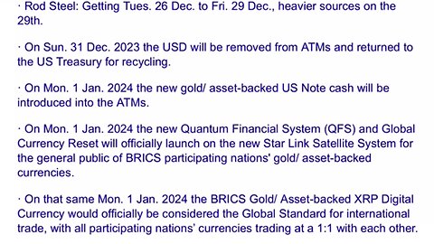 Own Gold Asset Backed Currencies for QFS Reset Happening Soon!