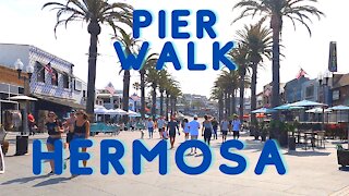 Pier Walk - Hermosa Beach - Surfers - Fishing - Volleyball