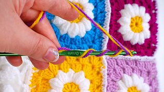 VERY GOOD 😍 How to join super beautiful motif Crochet blanket