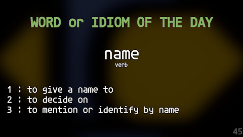 Word Of The Day - Name