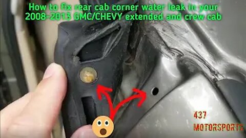How to fix rear cab corner water leak in your 2008-2013 GMC/CHEVY extended and crew cab.