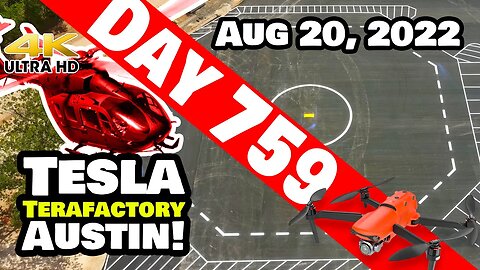 CYBER HELIPAD AT GIGA TEXAS! - Tesla Gigafactory Austin 4K Day 759 - 8/20/22 - Tesla Terafactory