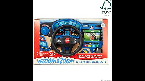 Dashboard Steering Wheel Pretend Play Driving Toy - Kids Activity Board