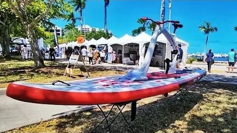 INCREDIBLE Paddle Board with a BIKE! Red Shark Bikes