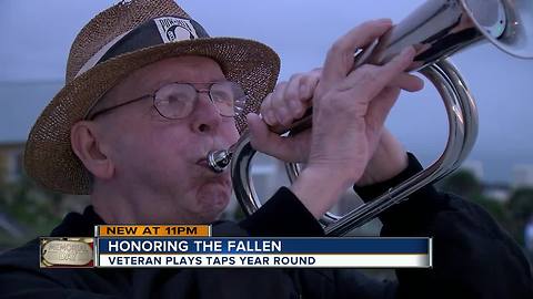 Veteran honors fallen soldiers with 'Taps' year round at Florida beach