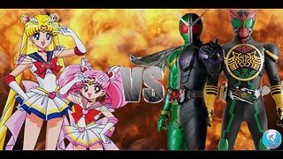 MUGEN - Request - Super Sailor Moon + Chibi Moon VS Kamen Rider Double + OOO - See Description