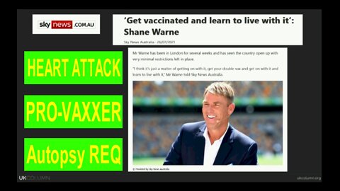 The Sad Death of Pro Vaxxer, Shane Warne.